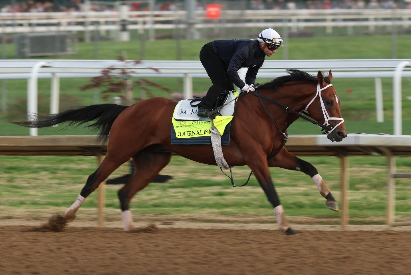 Journalism trains in preparation for the Kentucky Derby.