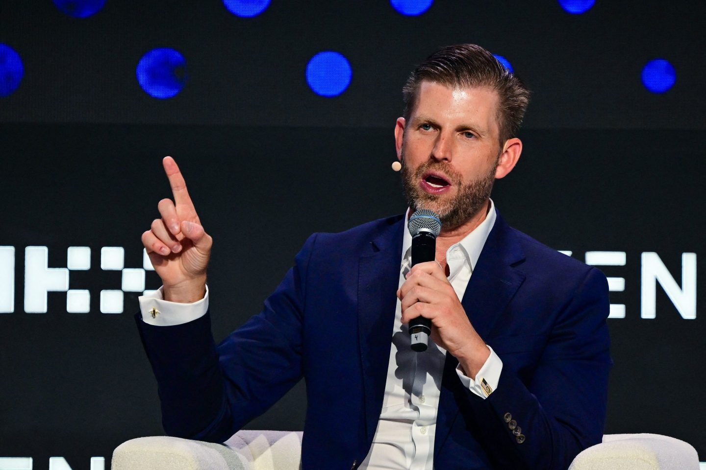 Eric Trump speaks at a crypto conference