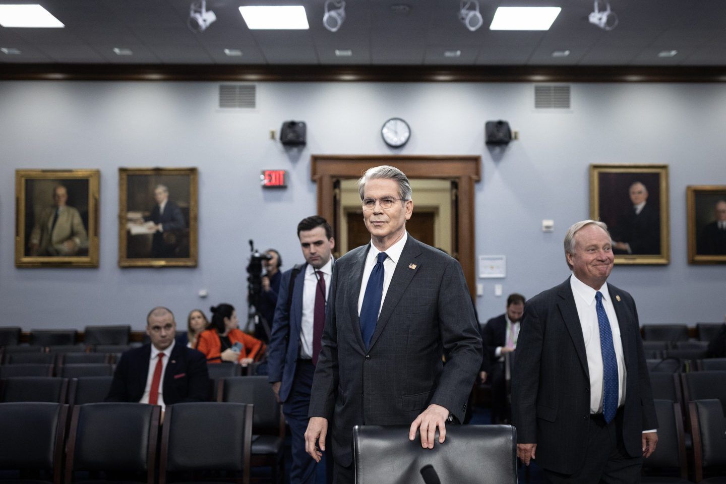 Treasury Secretary Scott Bessent walks to his seat ahead of his testimony before the House Committee on Appropriations Subcommittee on Financial Services and General Government, on May 6, 2025 at the U.S. Capitol in Washington.