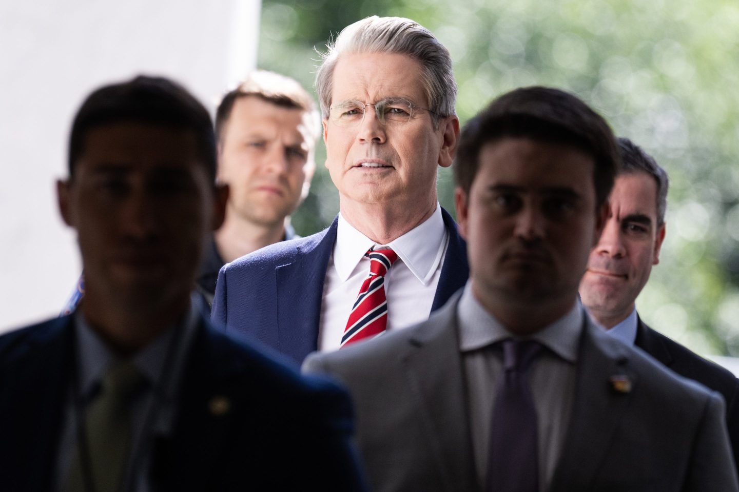 Scott Bessent in a crowd