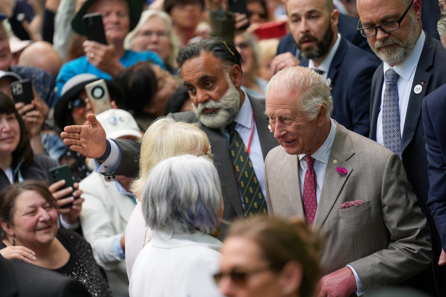 King Charles III and Queen Camilla greet public after attending tree planting ceremony at Rideau Hall on May 26, 2025 in Ottawa, Canada.