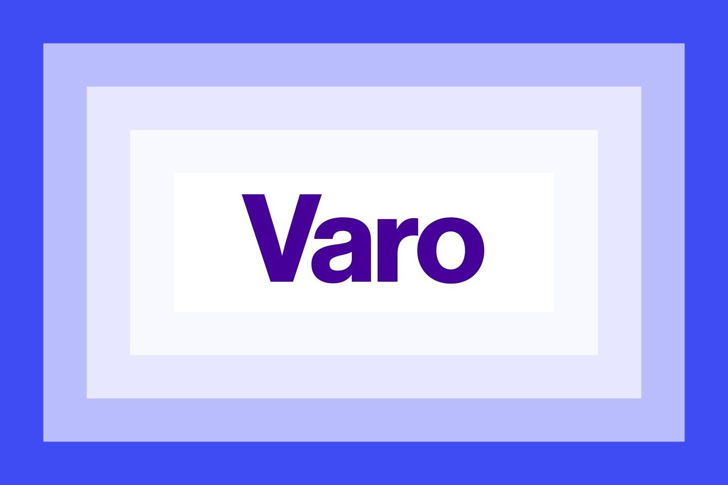 The Varo Bank logo on a blue and purple frame.