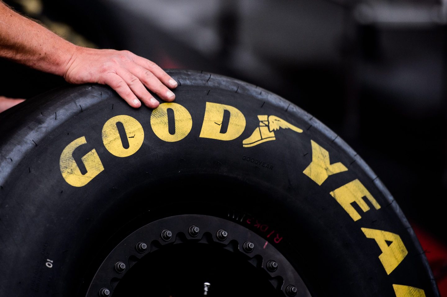 A Goodyear racing tire