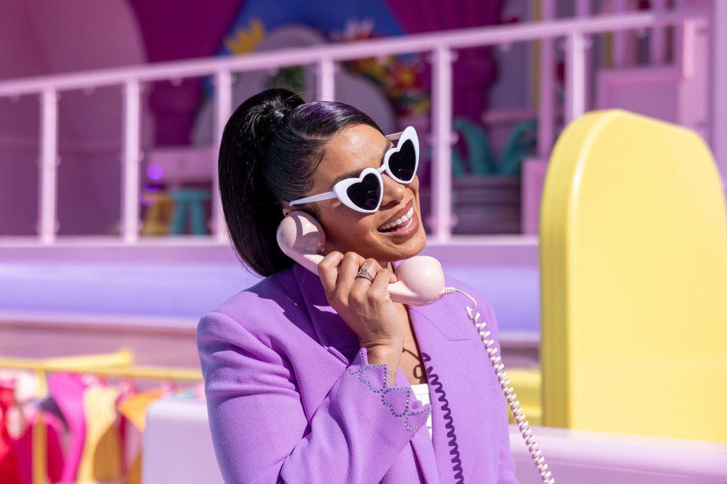 Singer Jordin Sparks visits Polly Pocket's Airbnb on September 27, 2024 in Littleton, Massachusetts.