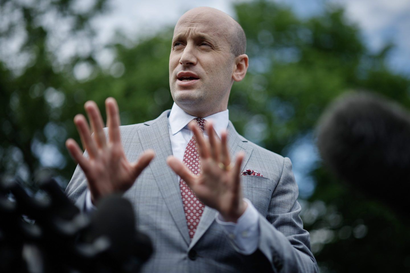 Stephen Miller gestures