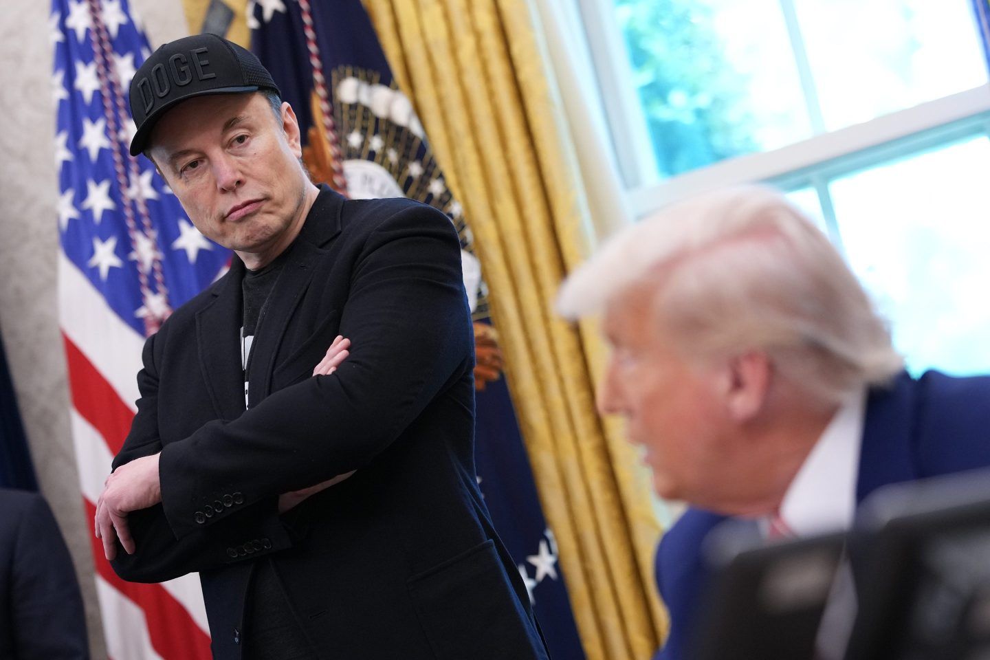 Tesla CEO Elon Musk and U.S. President Donald Trump