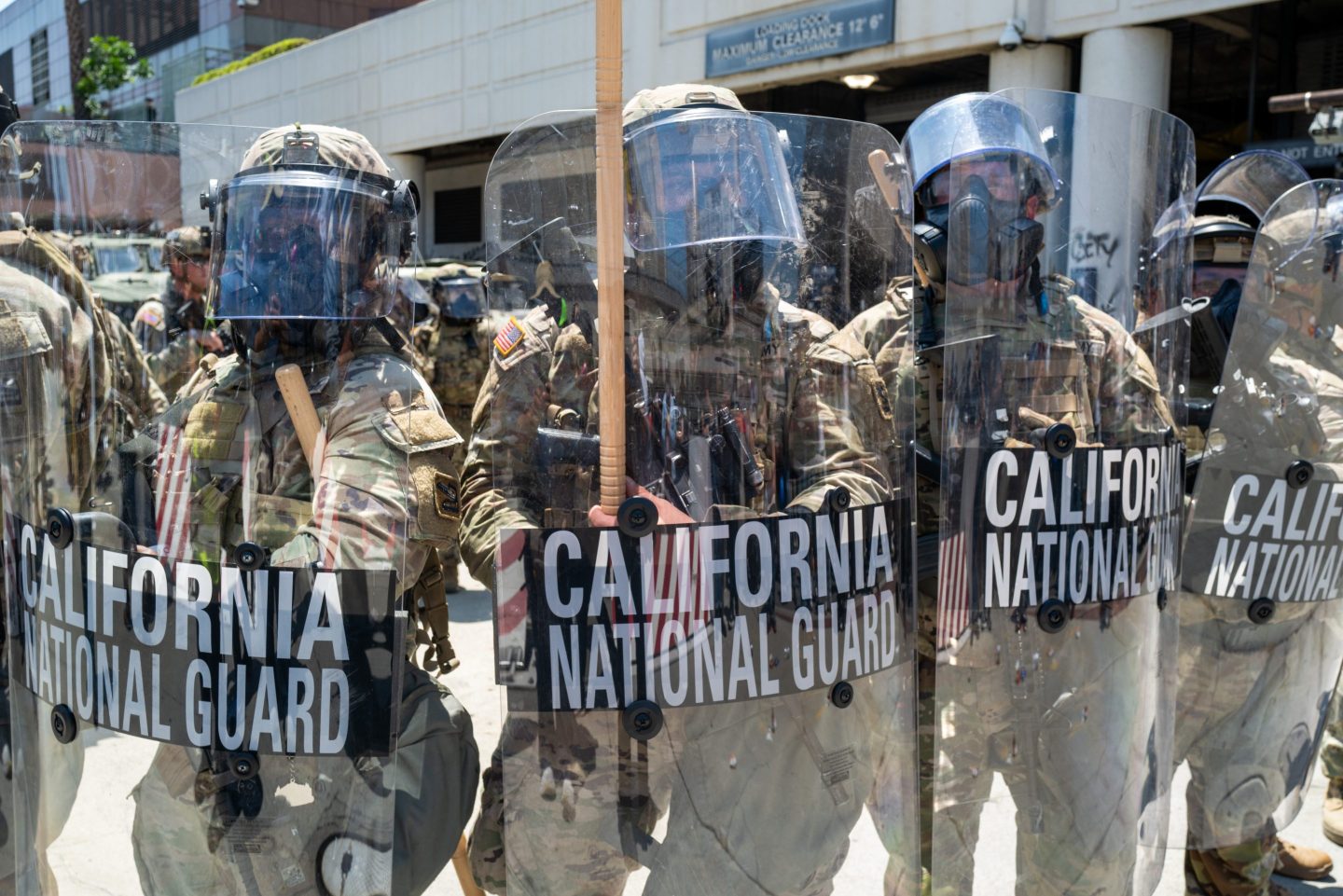 Demonstrators protest immigration raids outside a jail in downtown Los Angeles on June 8, 2025. 
