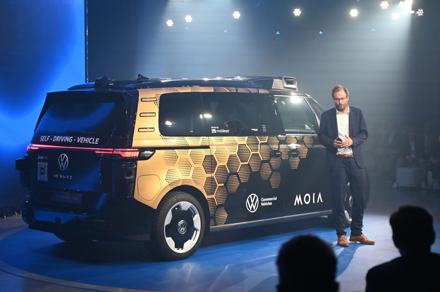 Hamburg's Senator for Transport and Mobility Transition, speaks at the presentation of the autonomous "Volkswagen ID.Buzz AD" in Hamburg's Hafencity.