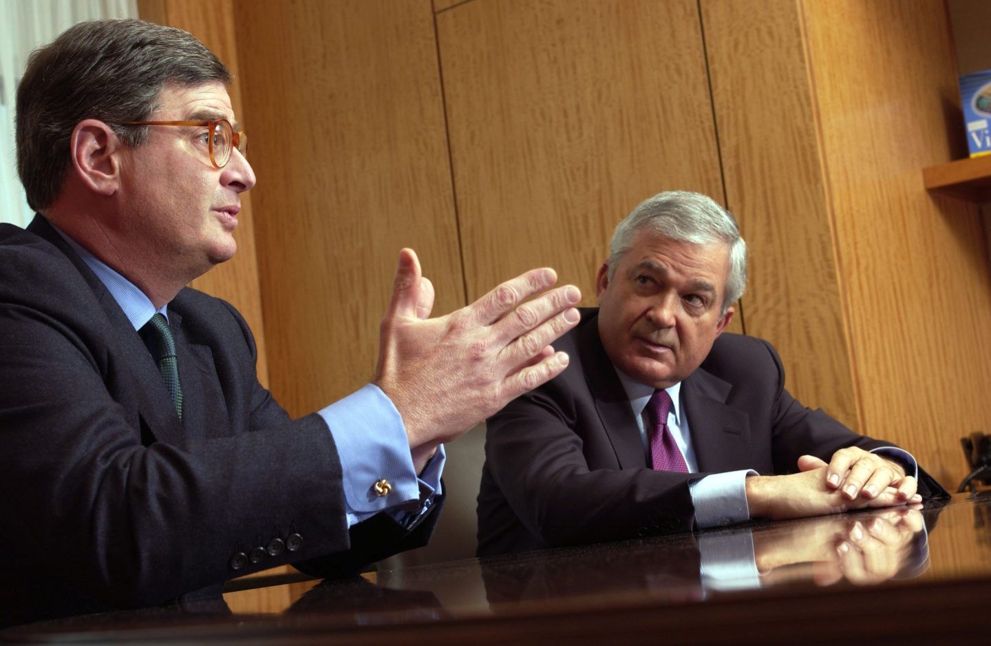 Former IBM CEOs Sam Palmisano and Lou Gerstner.