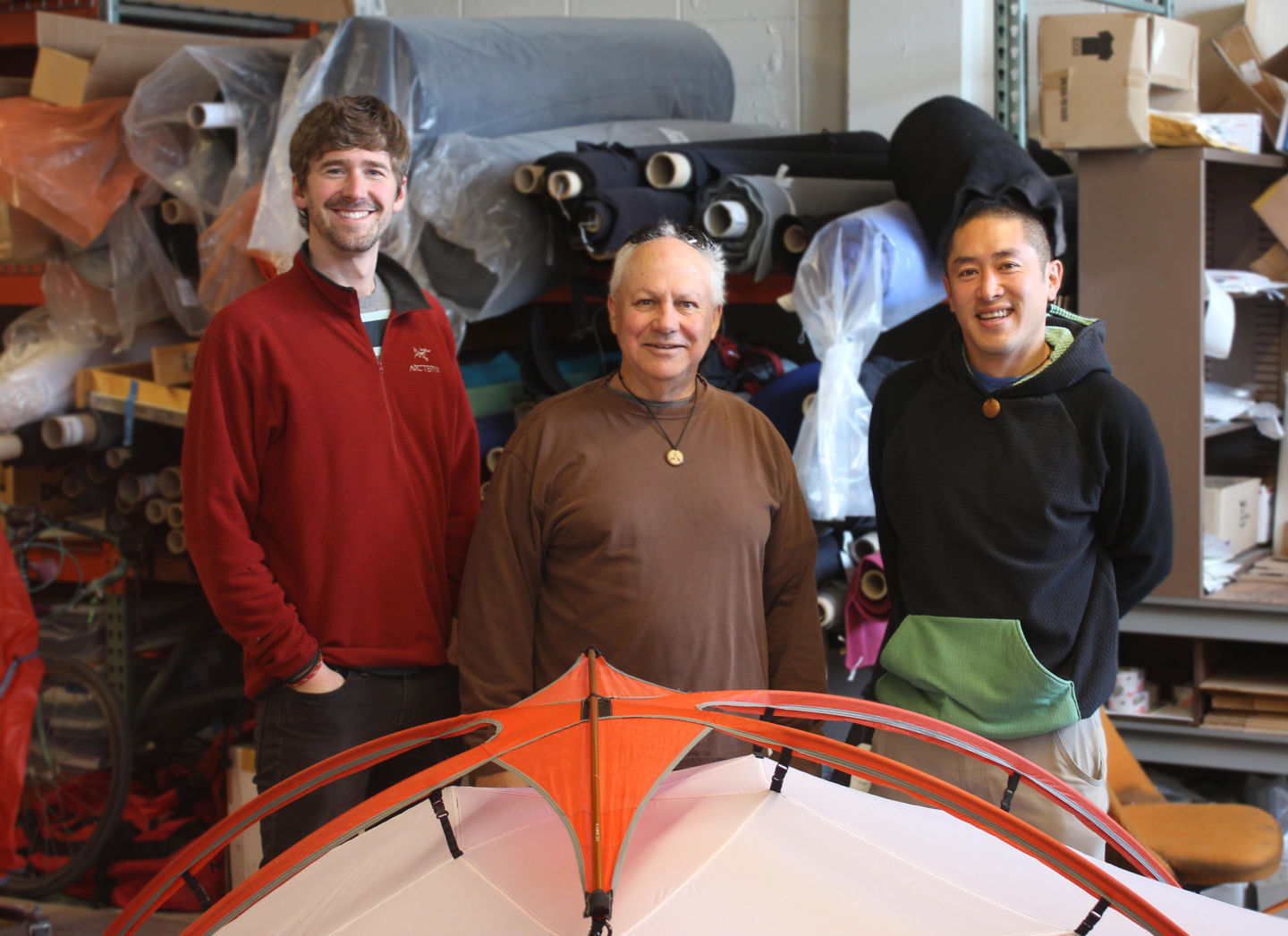 SlingFin CEO Martin Zemitis flanked by COO Richard Ying (right) and Tim Hunt, product developer and marketing lead, at the company’s headquarters in Berekley, Calif.