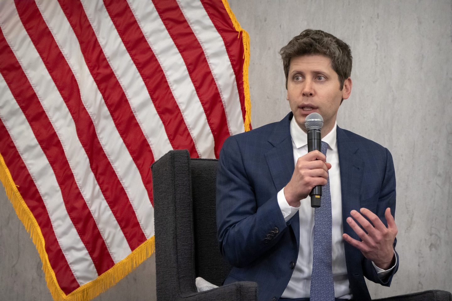 OpenAI CEO Sam Altman speaks during a discussion at the Federal Reserve Integrated Review of the Capital Framework for Large Banks Conference at the Federal Reserve in Washington, on July 22, 2025. 