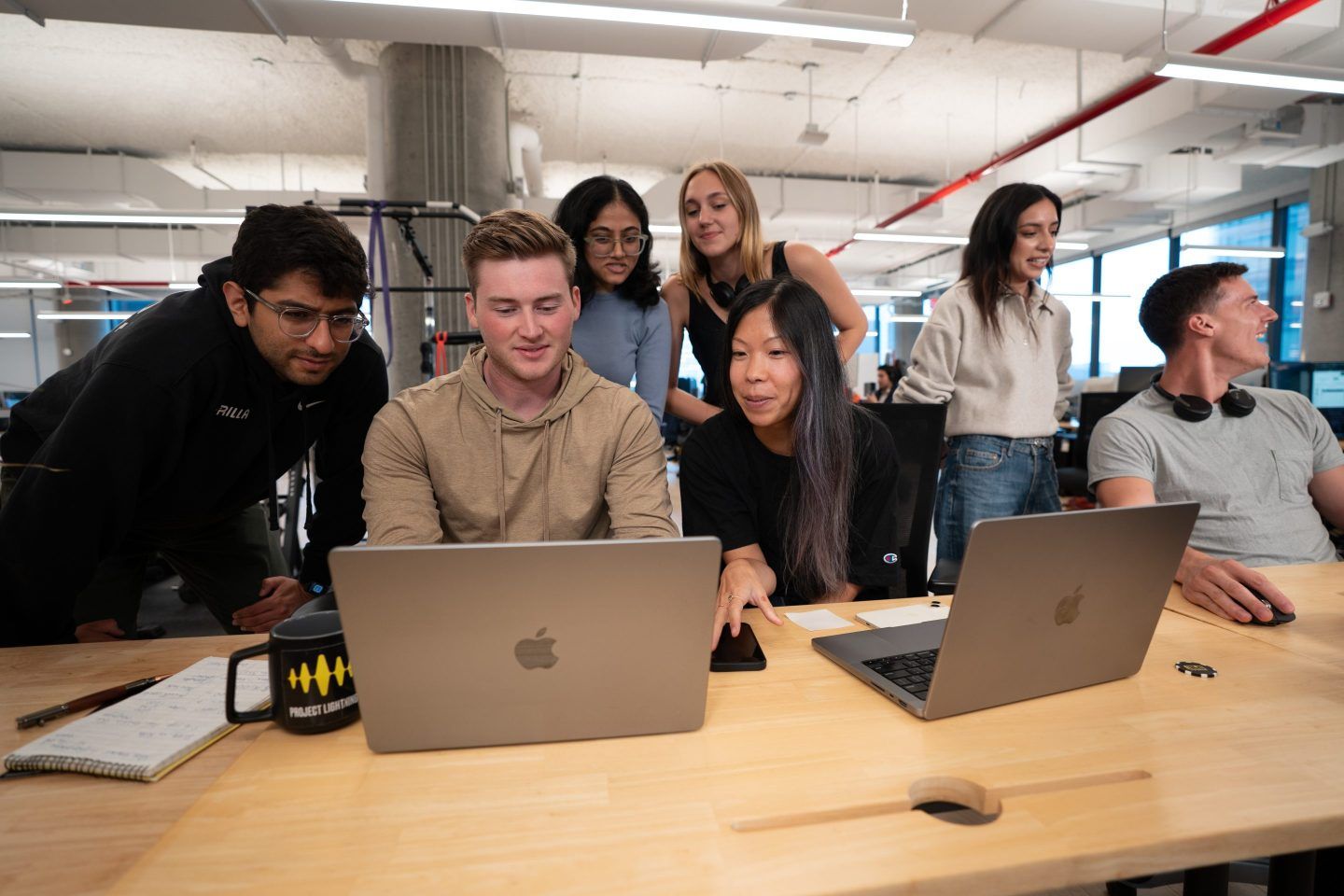 Rilla employees working at their office in Long Island City, New York