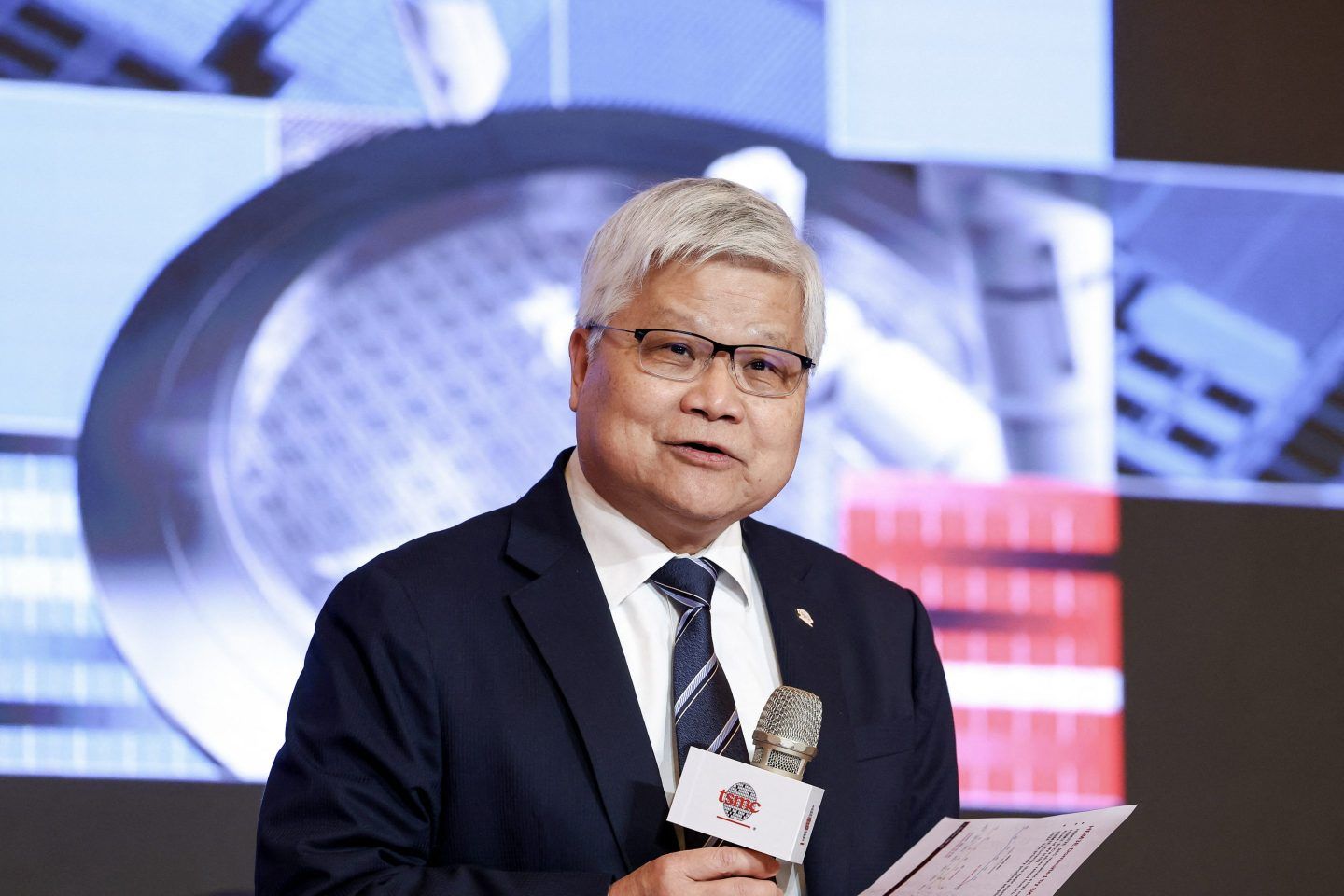 C.C. Wei, chairman and CEO of TSMC answers questions during the company's annual shareholders' meeting in Hsinchu on June 3, 2025.