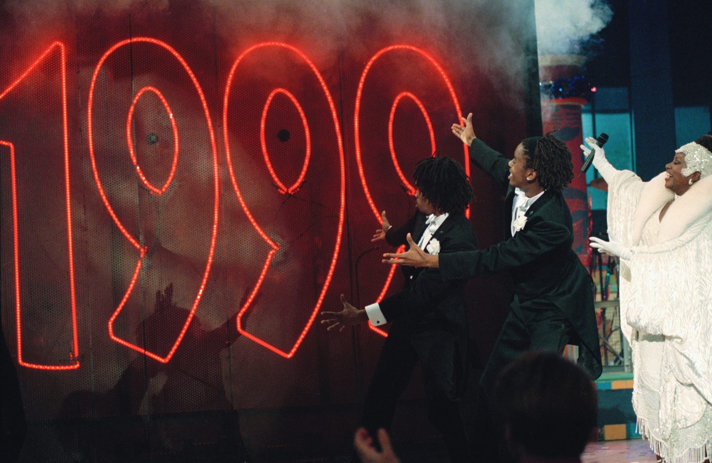 Off-Broadway act Bring in 'da Noise, Bring in 'da Funk performs on Dec. 31, 1998.