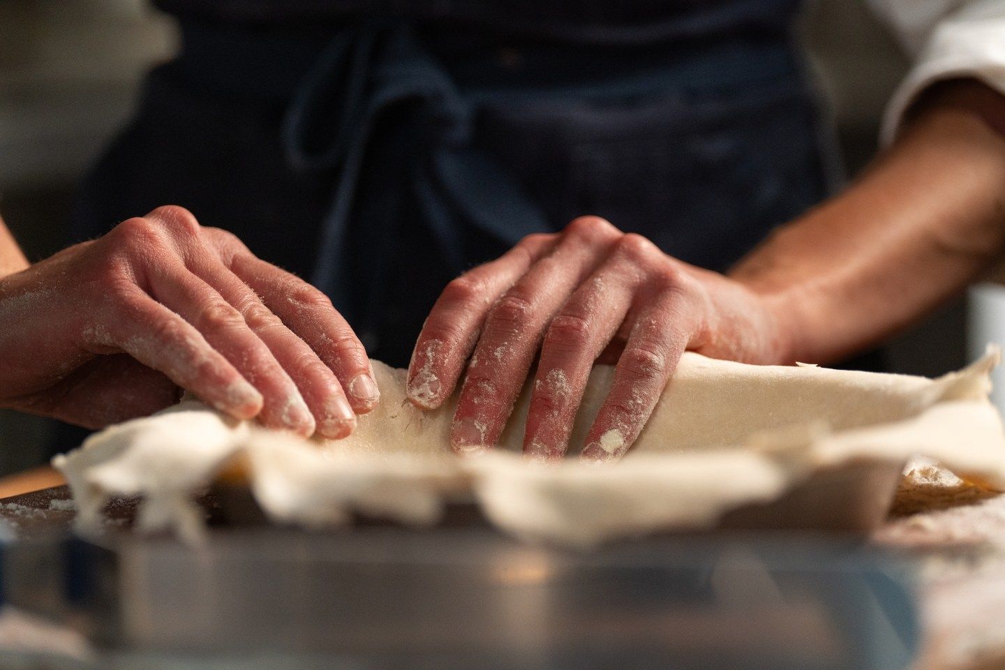 Karyn Tomlinson making a pie