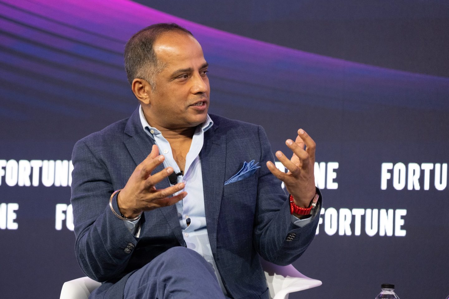 Sopnendu Mohanty, CEO of the Global Finance & Technology Network, speaking at the Coins2Day Brainstorm AI Singapore conference in July 2025. 