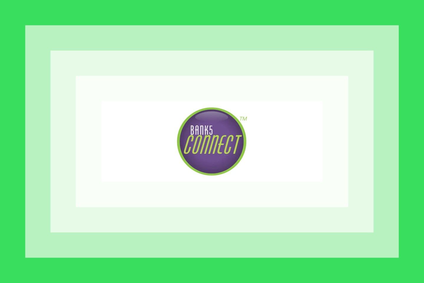 The Bank5 Connect logo on a green layered frame.