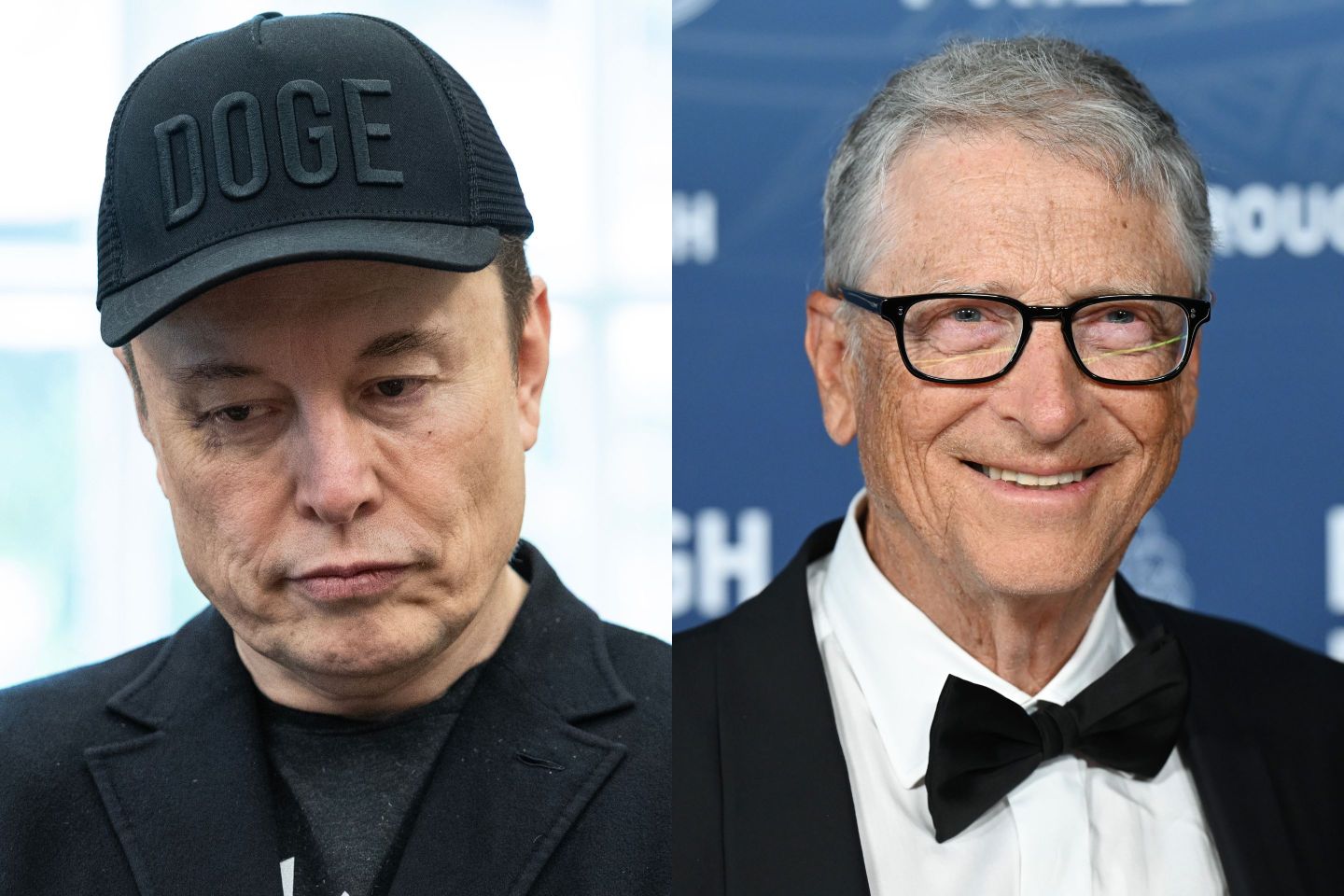 Elon Musk (left) has lost $75 billion this year. The one person who has seen a similarly significant drop is Bill Gates (right), and he’s giving it away.