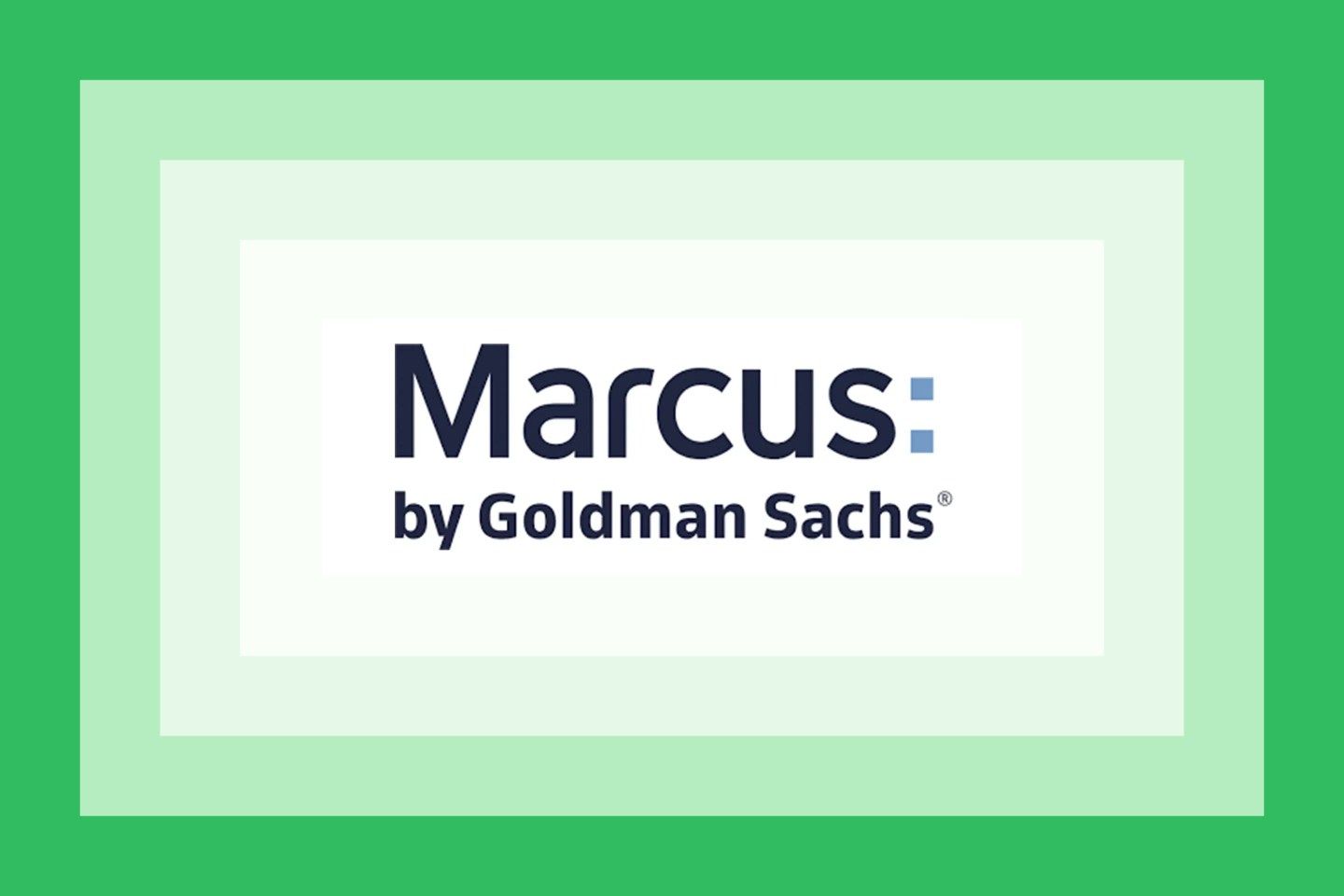 The Marcus by Goldman Sachs logo on a green layered background.