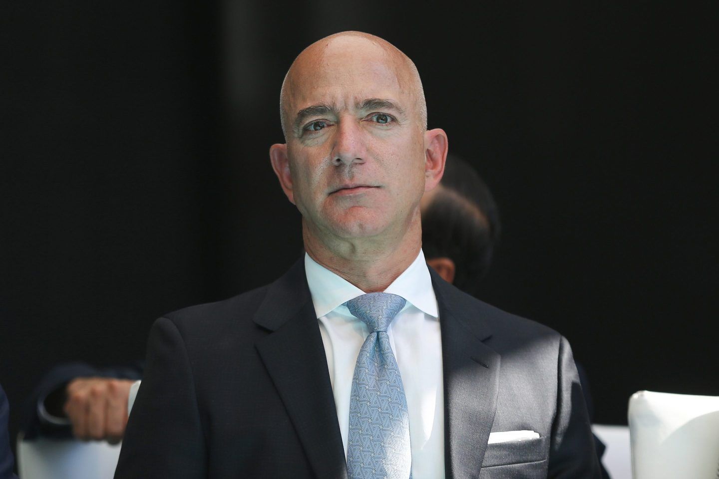 Amazon founder Jeff Bezos looks stoic