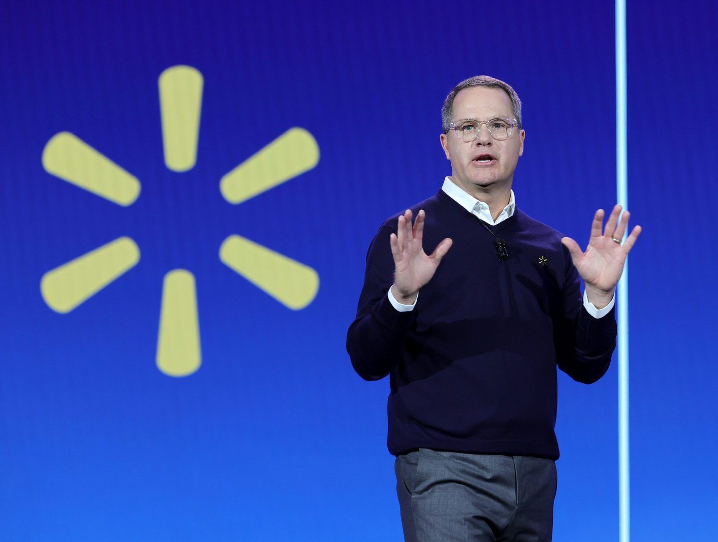 Walmart Inc. President and CEO Doug McMillon delivers a keynote address during CES 2024 at The Venetian Resort Las Vegas on January 9, 2024 in Las Vegas, Nevada.