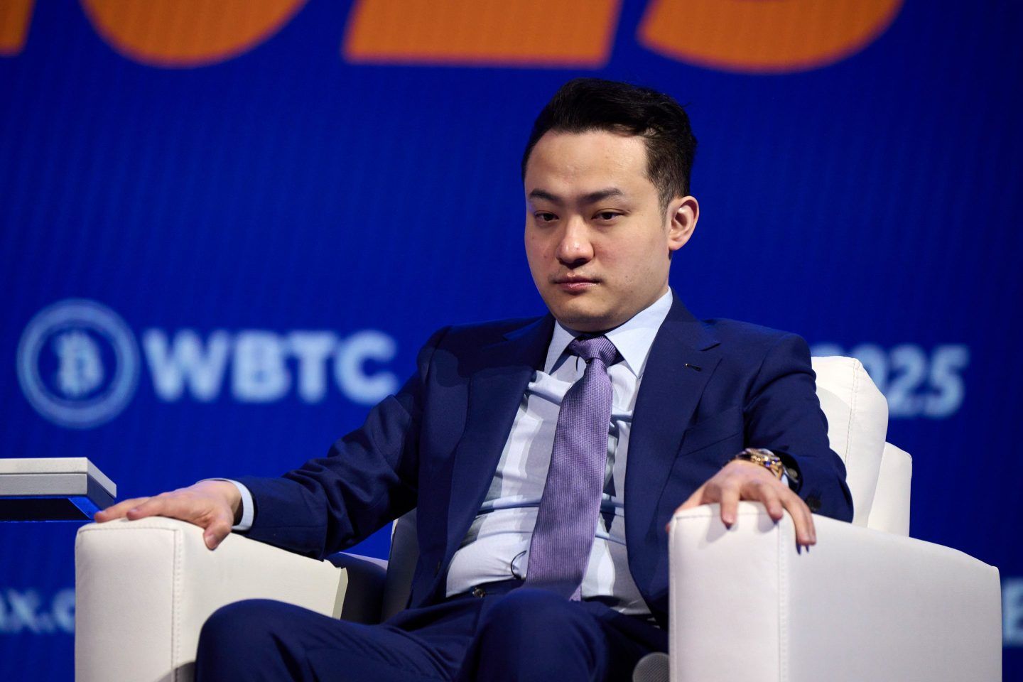 Justin Sun, founder of Tron, during a Bitcoin conference in May.