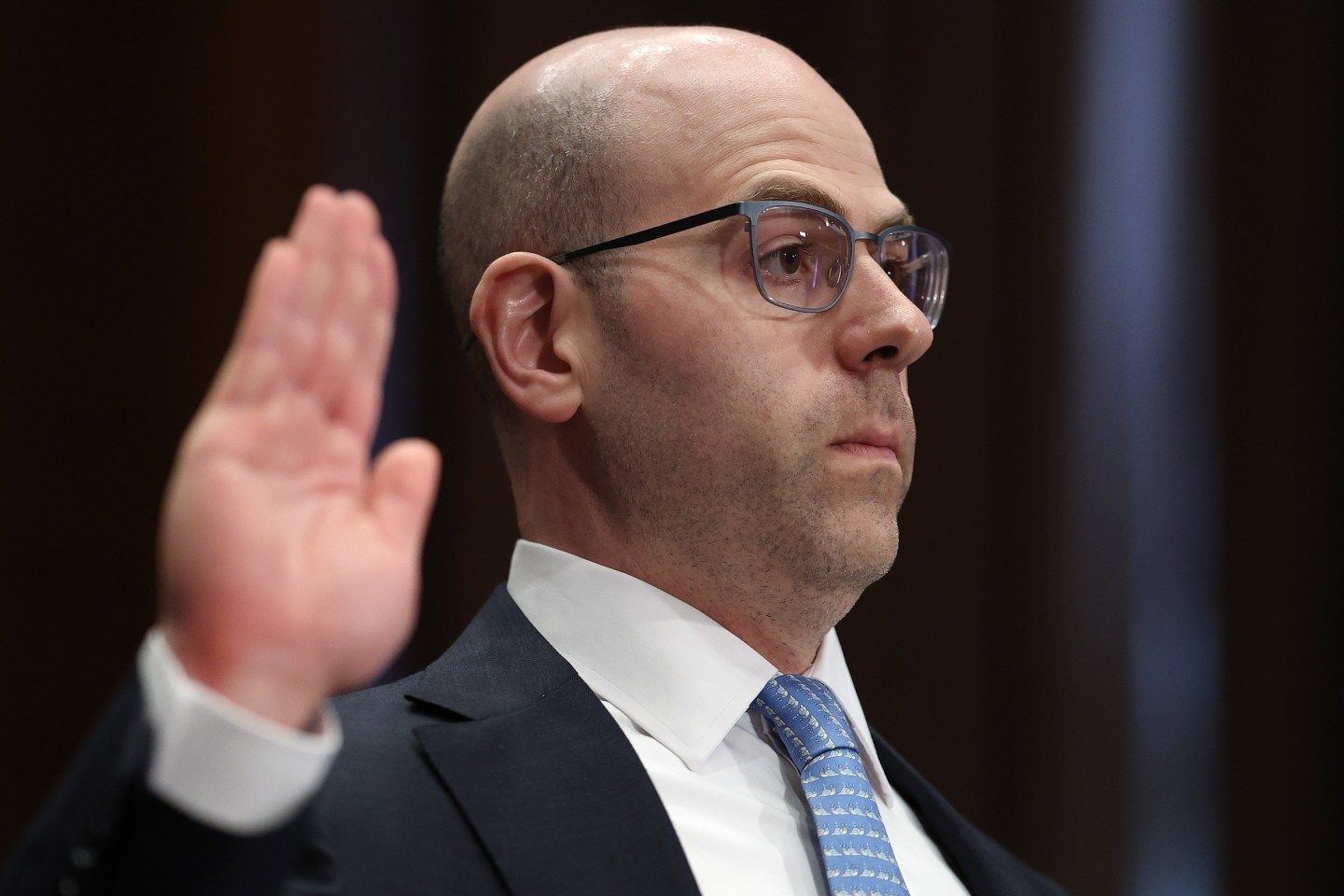 Photo: WASHINGTON, DC - SEPTEMBER 04: Stephen Miran, currently the Chairman of the Council of Economic Advisors, is sworn in prior to testifying before the Senate Banking, Housing and Urban Affairs Committee September 4, 2025 in Washington, DC. Miran has been nominated by U.S. President Donald Trump to be a member of the Board of Governors of the Federal Reserve System. (Photo by Win McNamee/Getty Images)