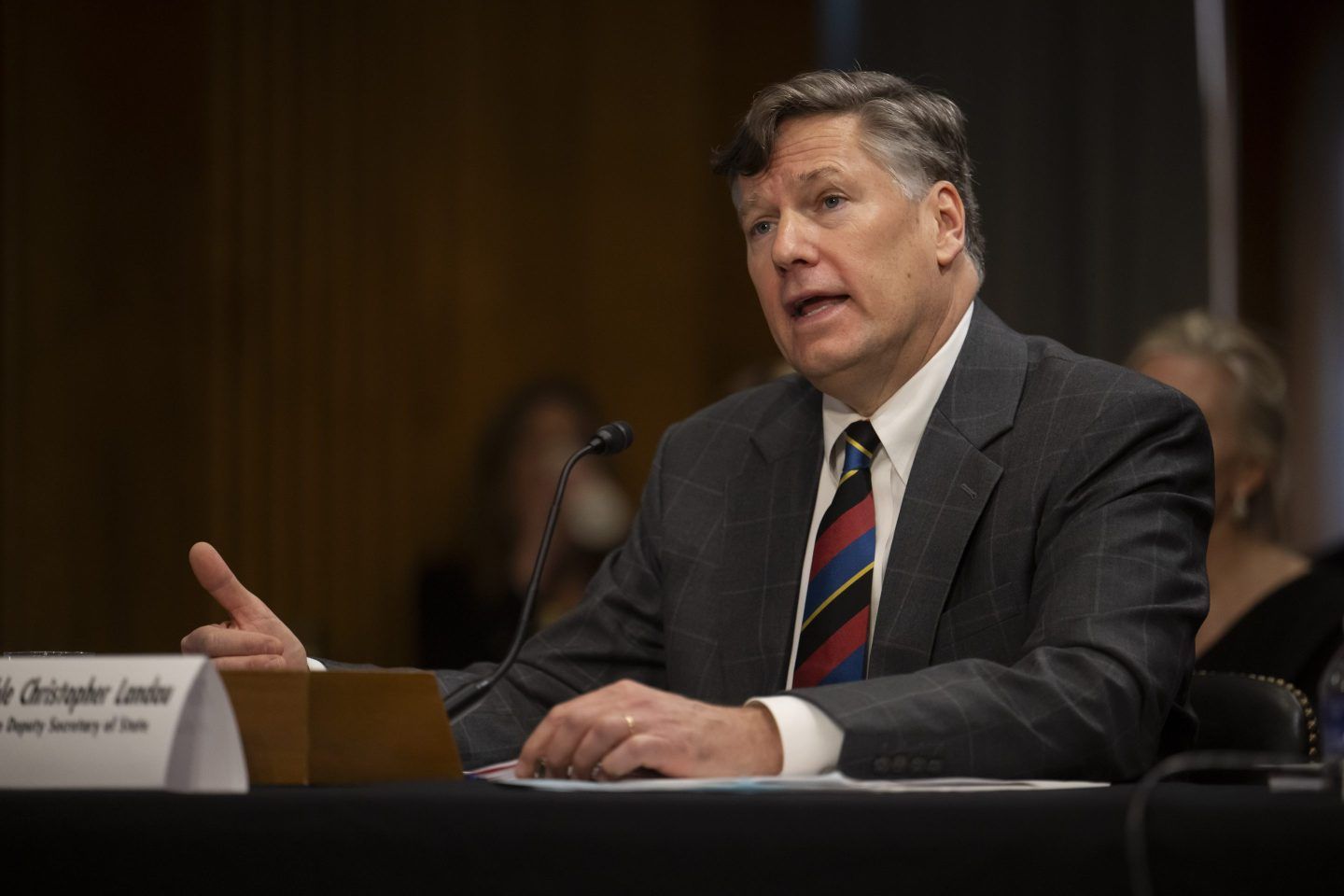 Christopher Landau during a confirmation hearing  on March 4 with the Senate Foreign Relations Committee for his nomination to be Deputy Secretary of State.