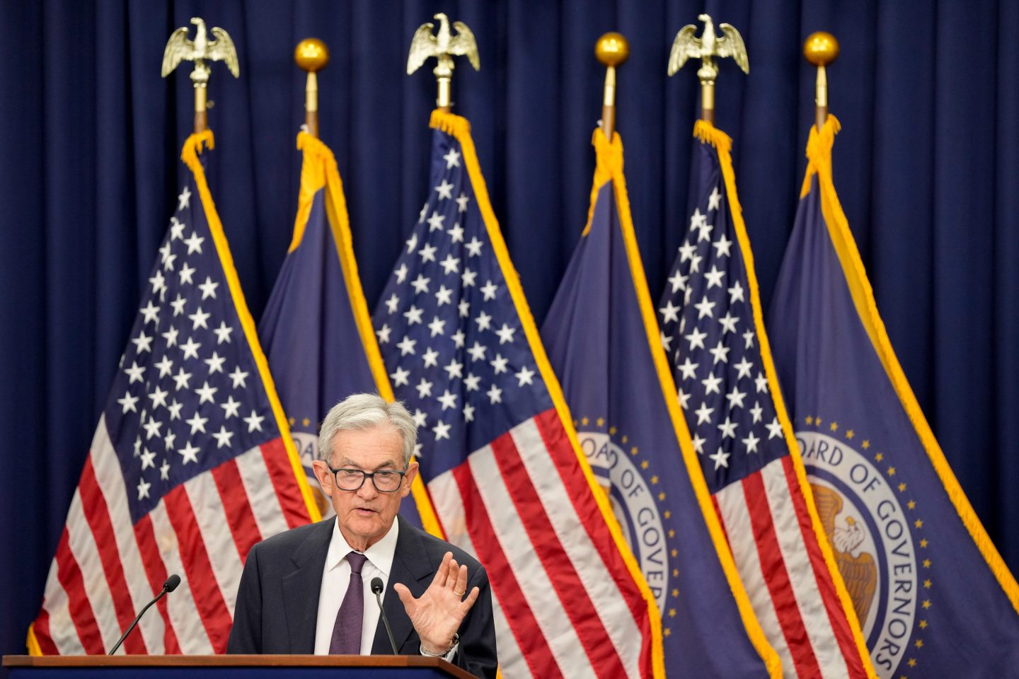 Jerome Powell, chairman of the US Federal Reserve, during a news conference following a Federal Open Market Committee meeting on Wednesday.