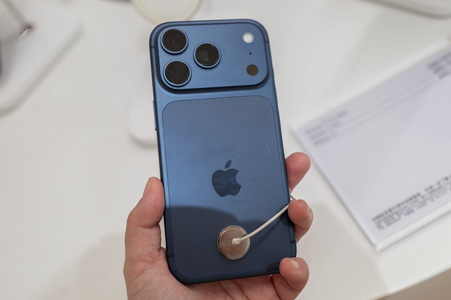 The blue iPhone 17 Pro