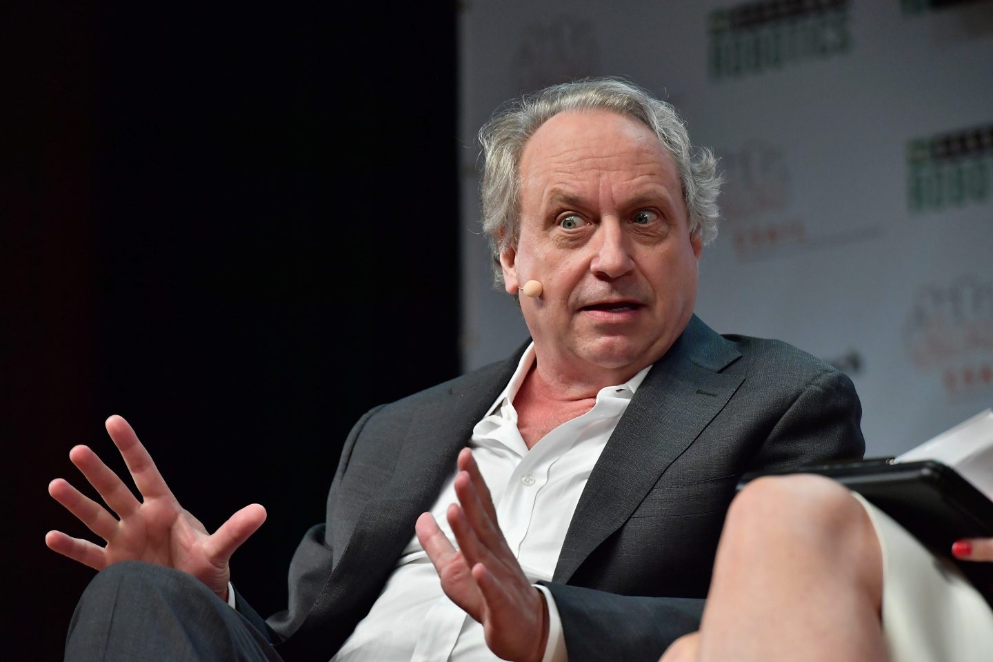 Rodney Brooks speaks at the TechCrunch Sessions: Robotics at MIT’s Kresge Auditorium on July 17, 2017.