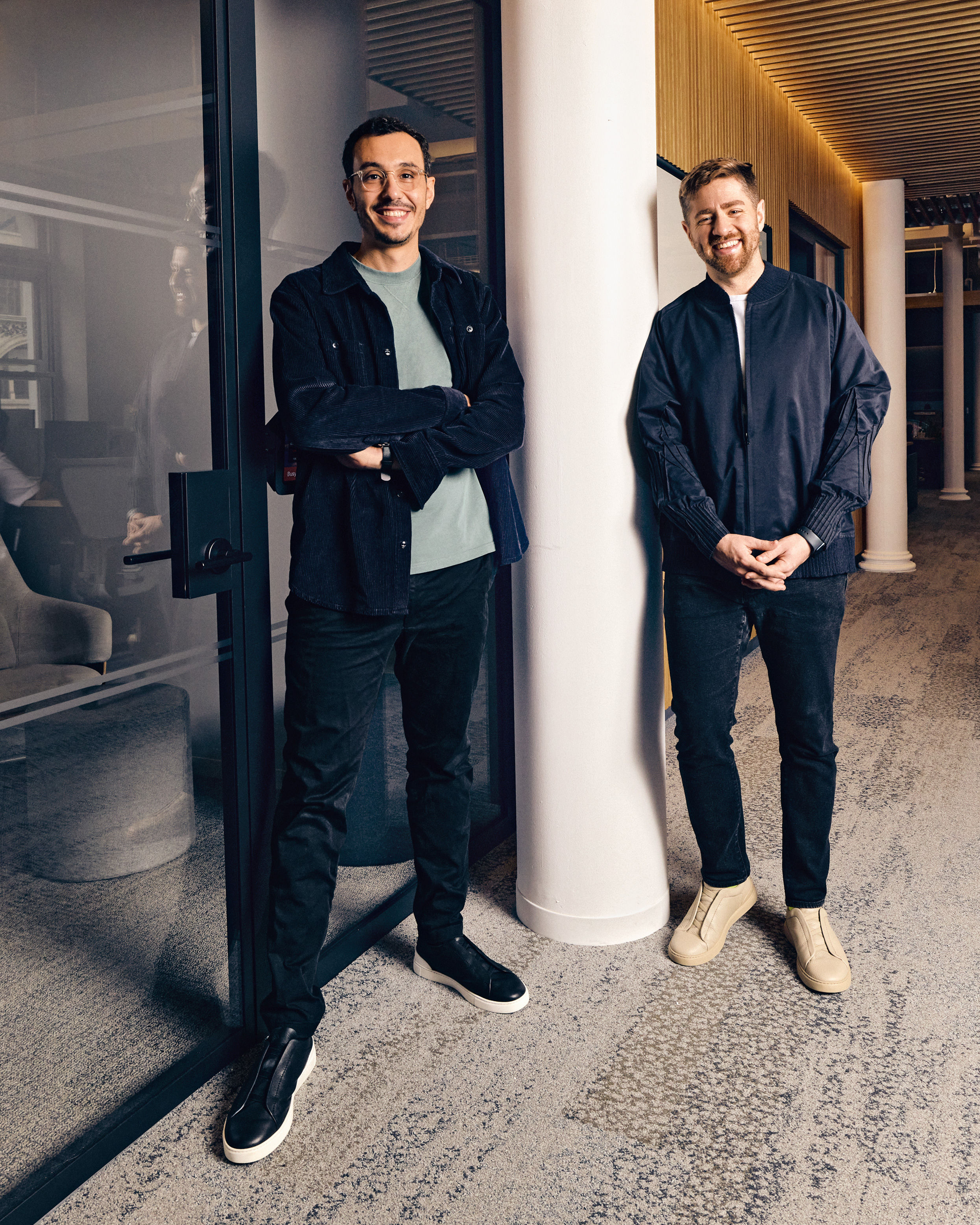 Ramp cofounders Karim Atiyeh and Eric Glyman at the company's New York City headquarters.