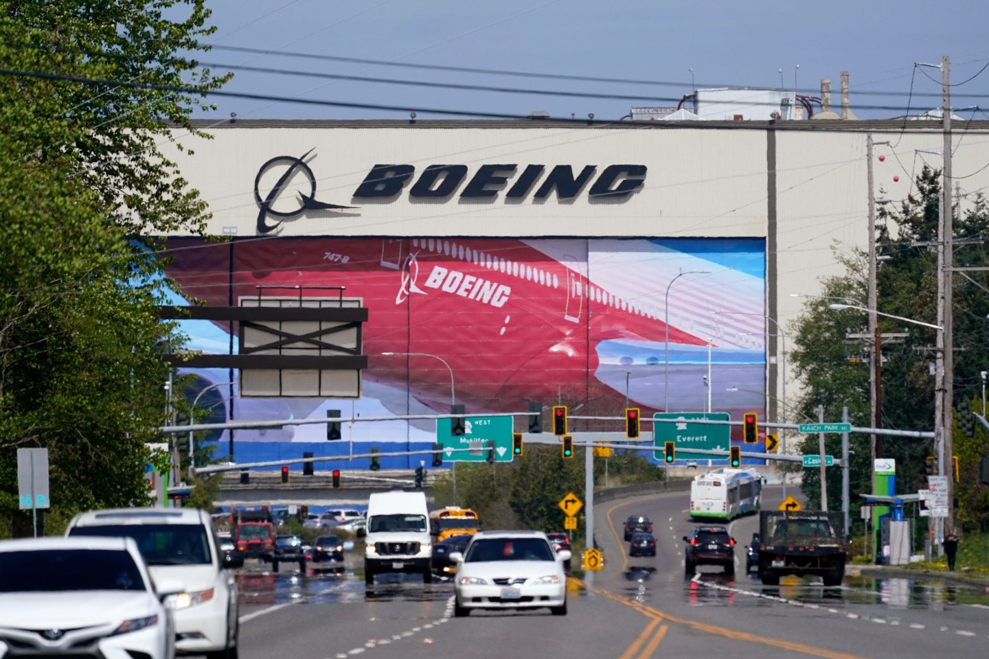 A Boeing production plant in Everett, Wash.