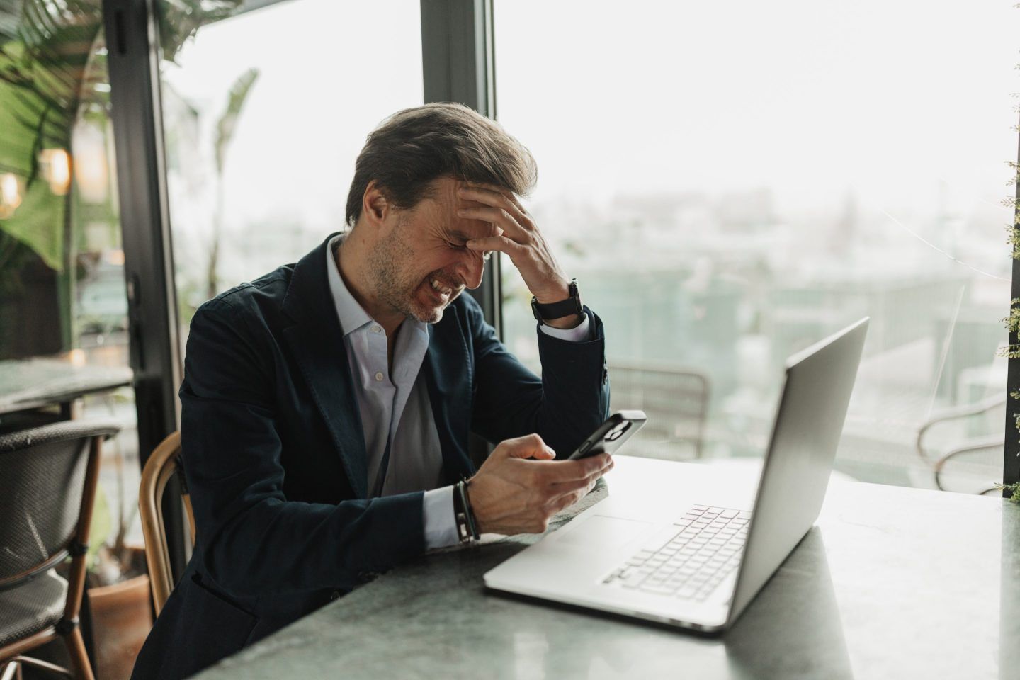 Wealthy man stressed out