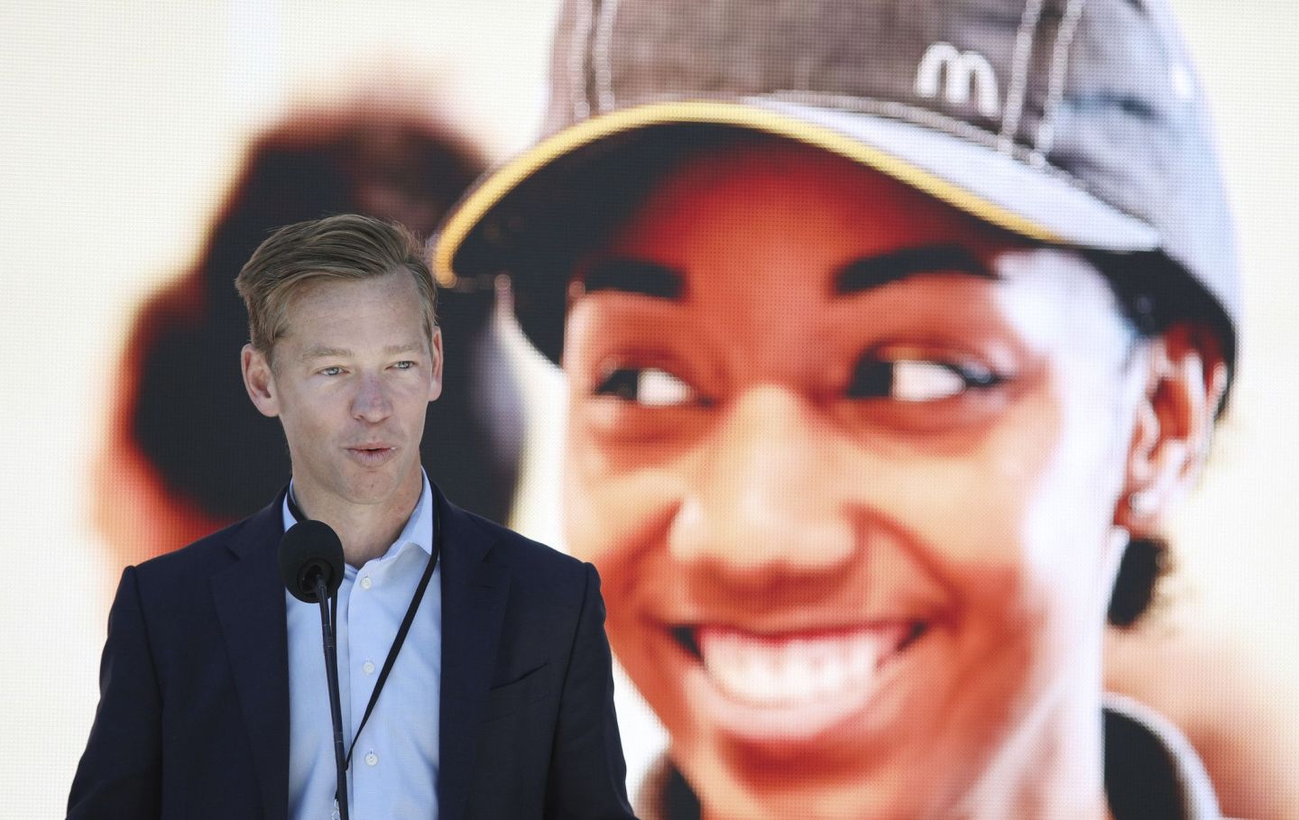 Chris Kempczinski at the grand opening of McDonald’s Chicago headquarters on June 4, 2018.