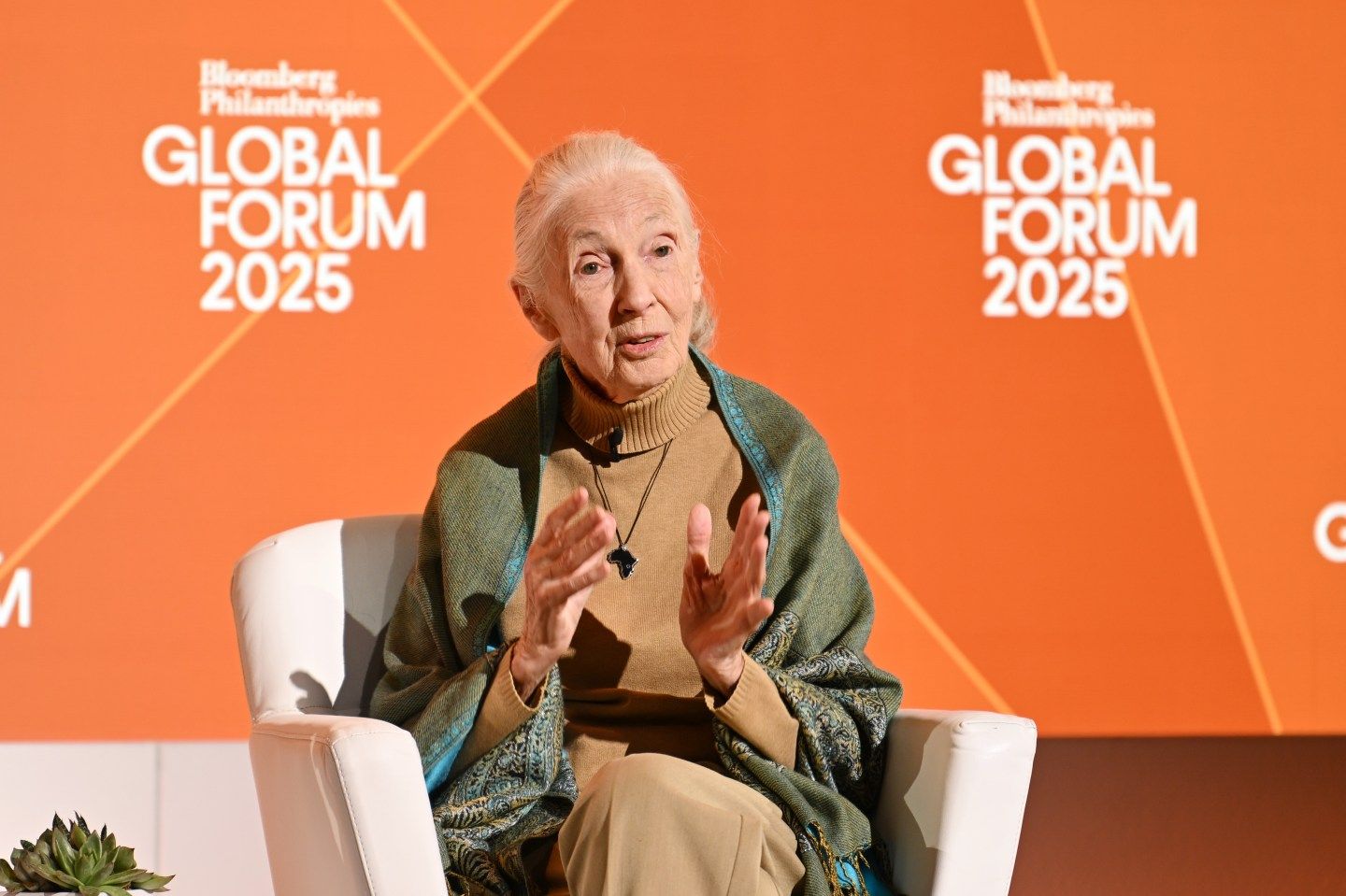 Jane Goodall in September 2025. The legendary conservationist and scientist died at 91. 