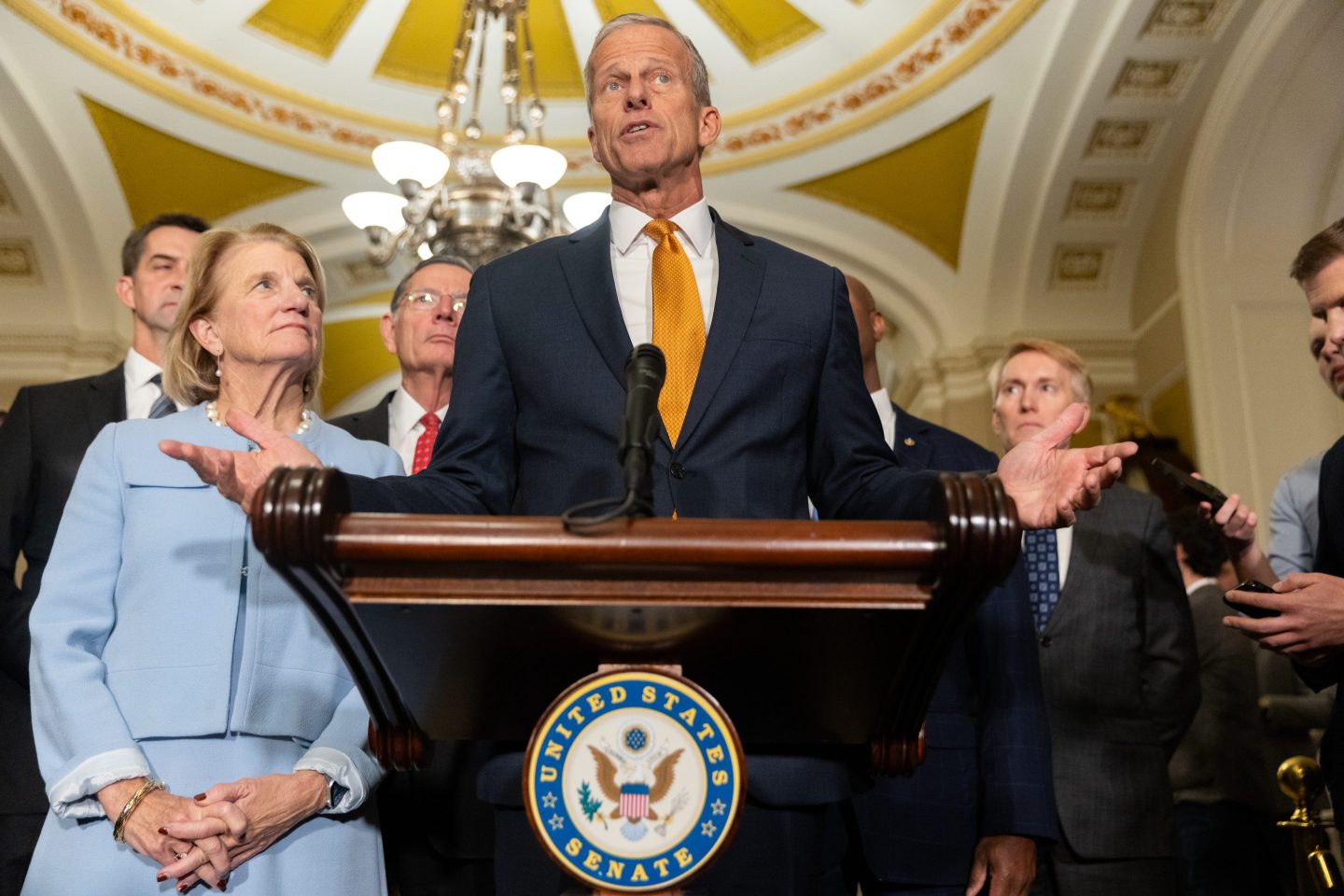 Senate Majority Leader John Thune has adjourned the Senate until Monday, at which point negotiations to resolve the government shutdown will resume.