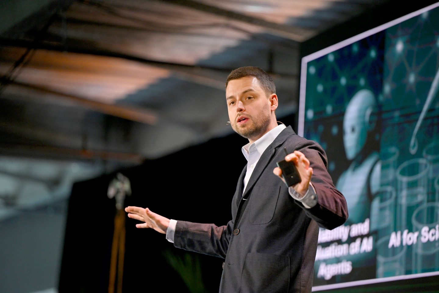 Zico Kolter delivers a keynote speech at AI Horizons Summit in Bakery Square on Thursday, Sept. 11, 2025 in Pittsburgh.
