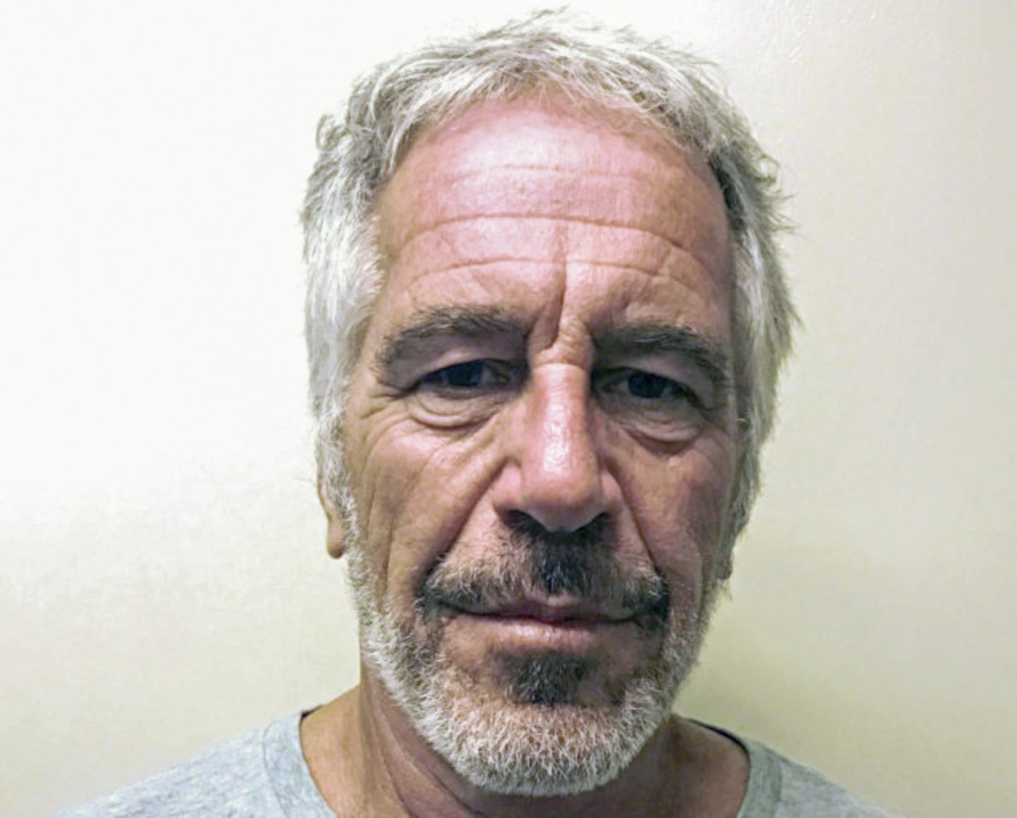 The mug shot of Jeffrey Epstein.