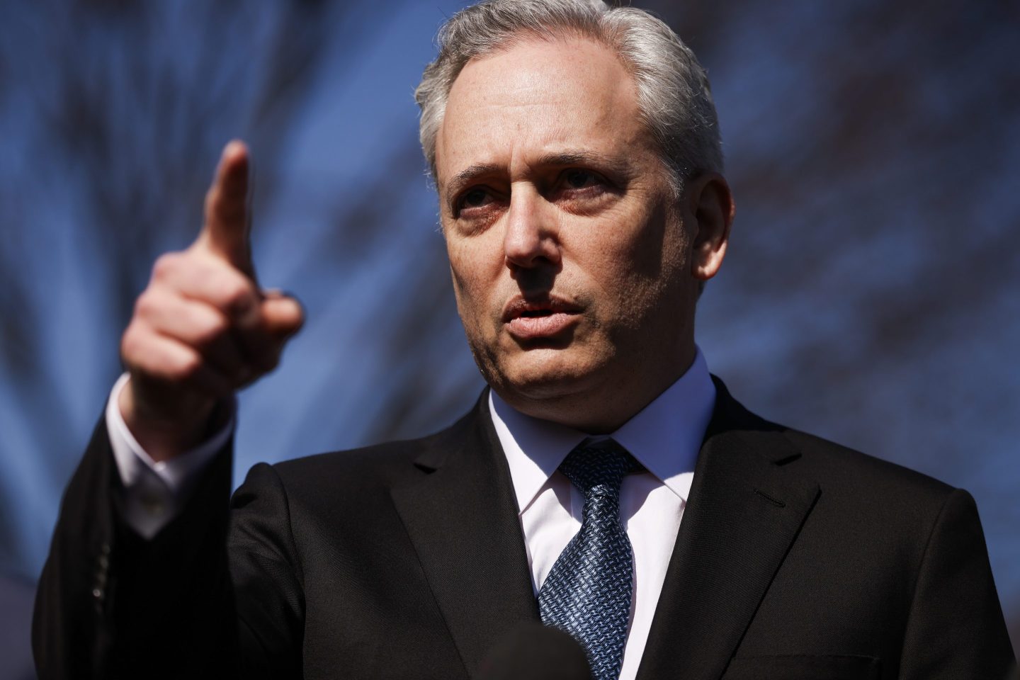 David Sacks, U.S. President Donald Trump's AI and Crypto Czar, speaks to press outside of the White House on March 07, 2025 in Washington, DC.