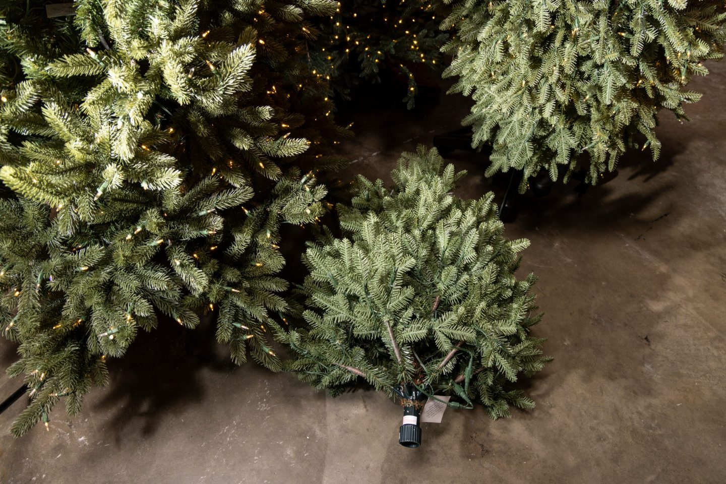 Artificial Christmas trees for sale at the Balsam Hill outlet store in Burlingame, California, US, on Saturday, July 26, 2025.