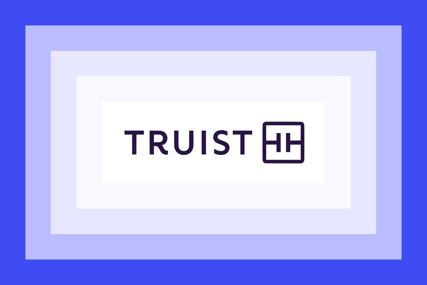 The Truist bank logo on a blue and purple layered background.