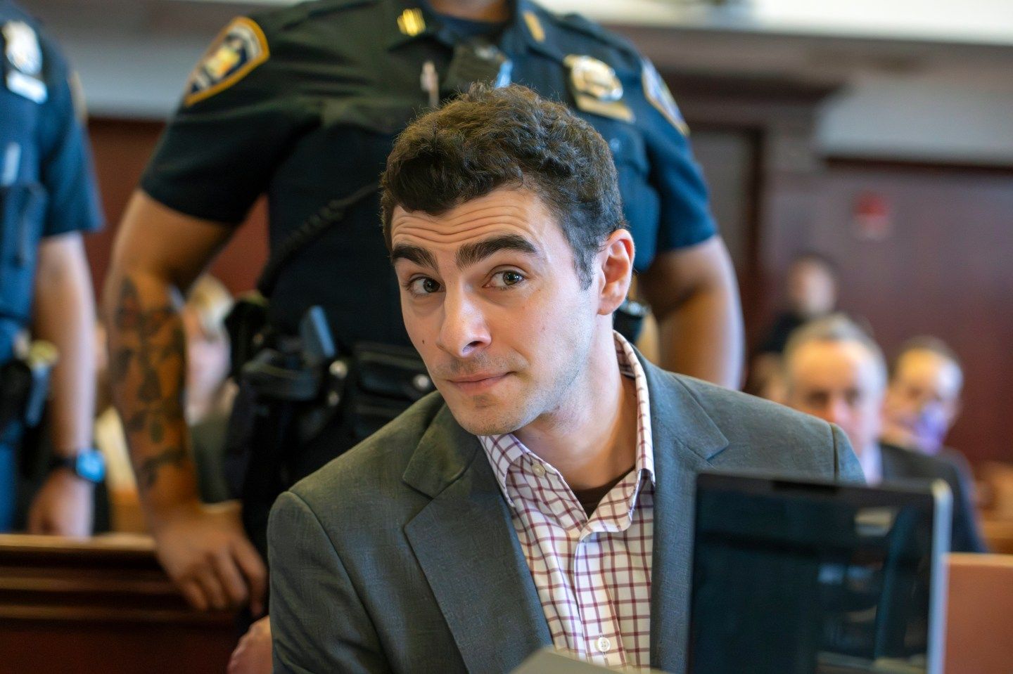 Luigi Mangione appears for a suppression of evidence hearing in the killing of UnitedHealthcare CEO Brian Thompson in Manhattan Criminal Court on December 01, 2025 in New York City.