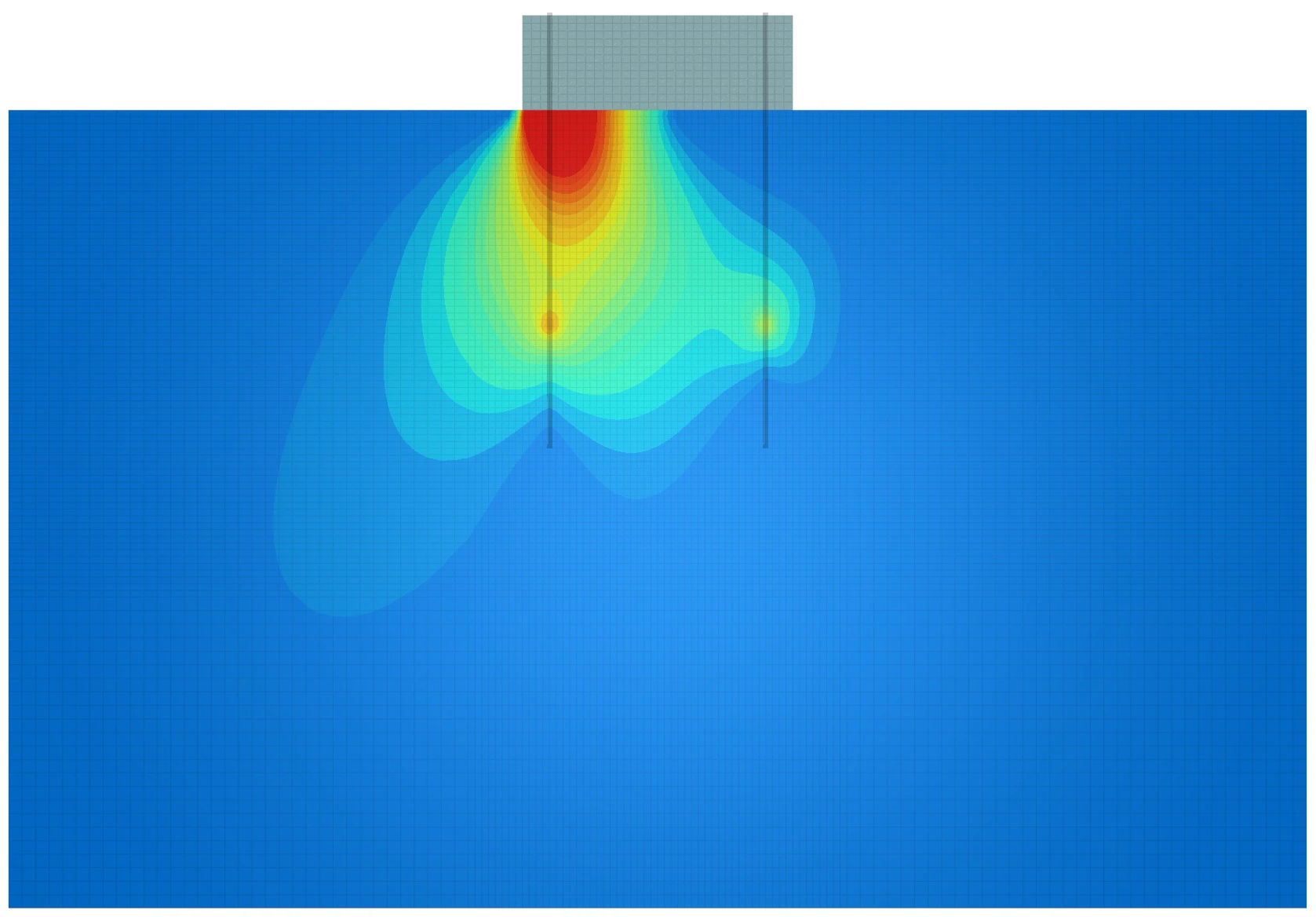 Bedrock stress on a rock-anchored onshore wind turbine foundation evaluated by means of a finite element software developed by NXFEM