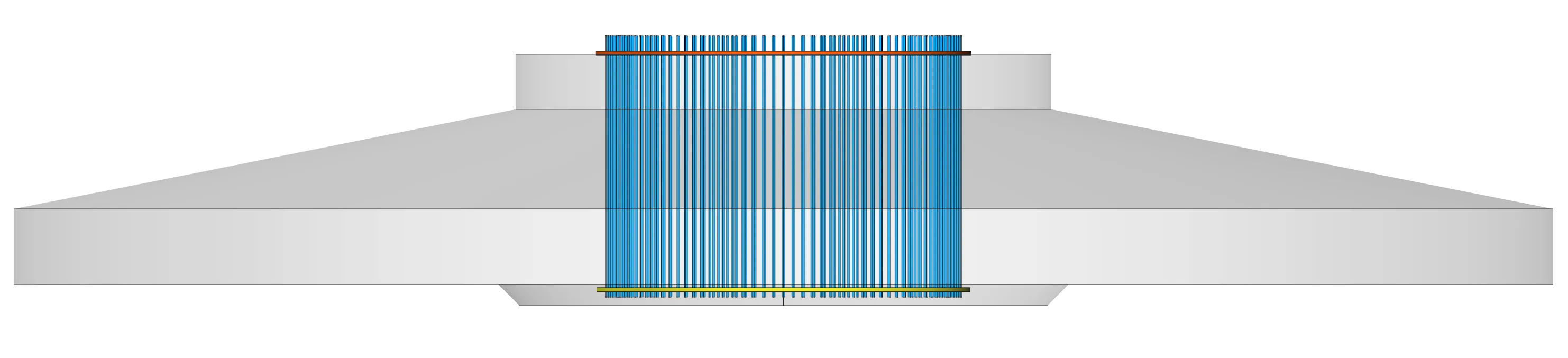 Front view of a piled foundation for an onshore wind turbine designed by NXFEM