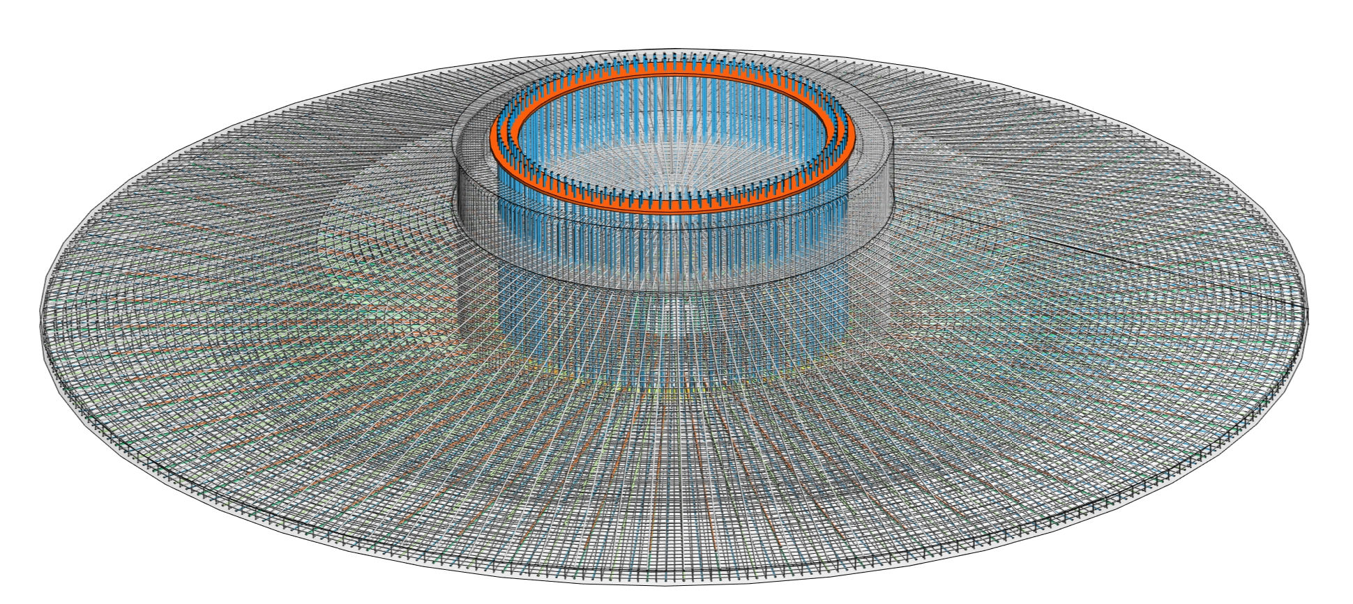 WTG foundation reinforcement layout, designed by NXFEM