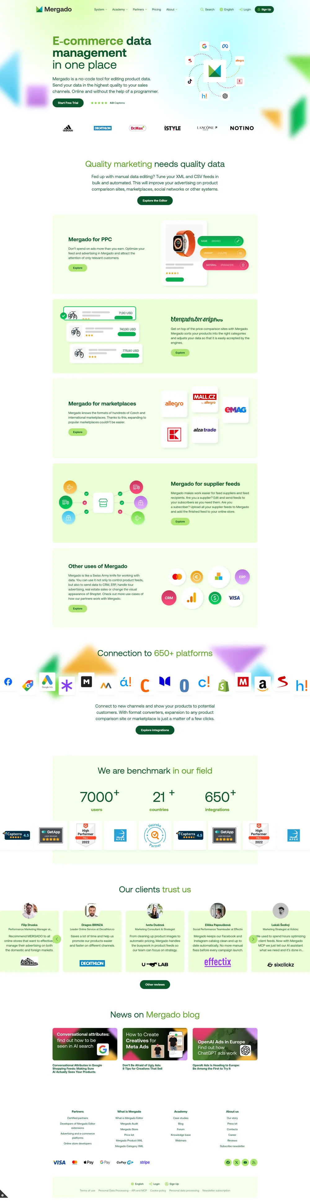 mergado.cz website