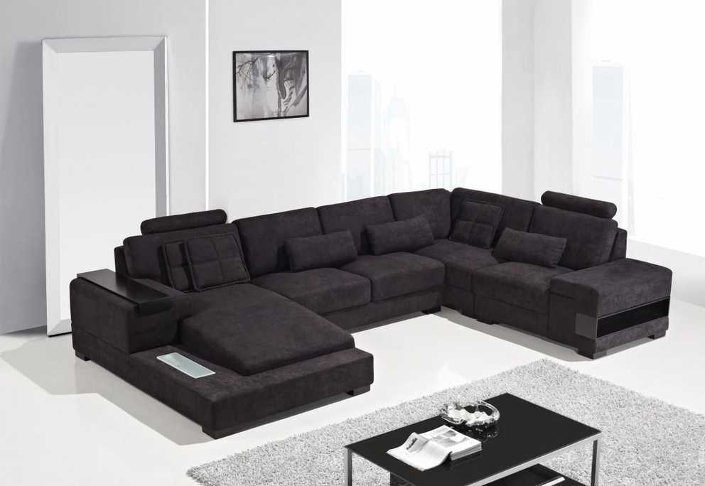 Featured Photo of Black Fabric Sectional