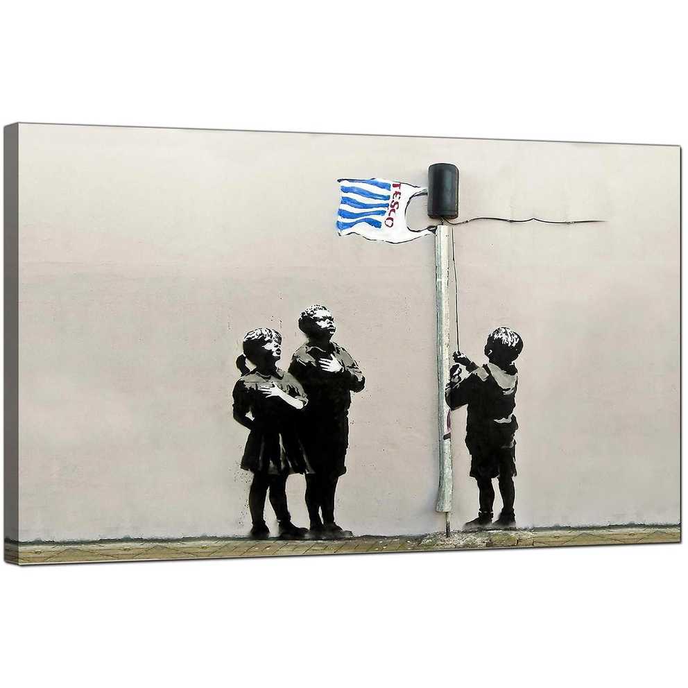 Banksy Canvas Prints – Tesco Generation Intended For Banksy Canvas Wall Art (Photo 12 of 20)