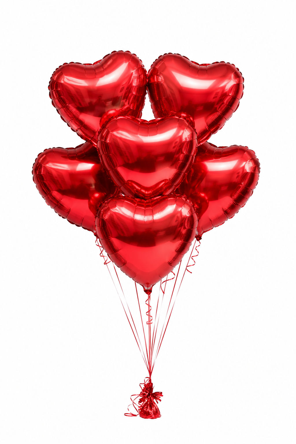 6 helium heart balloons